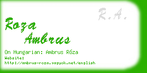 roza ambrus business card