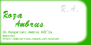 roza ambrus business card